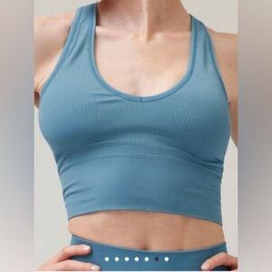 Athleta Aurora Cropped Ribbed Tank Aqua Teal, sz Small. NWOT